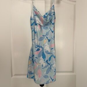 Multicolor Satin Mini Dress